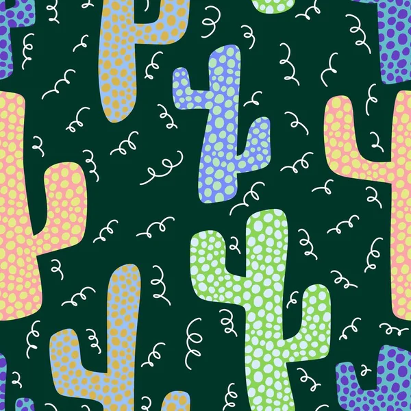 Modèle Abstrait Cactus Floral Sans Couture Pour Papier Emballage Les — Photo