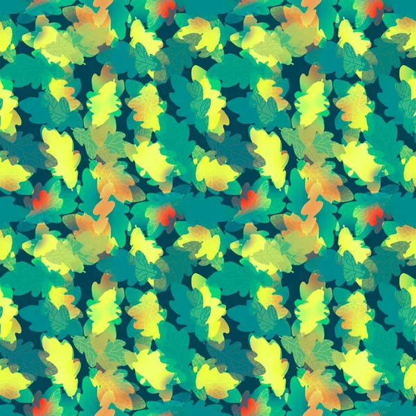 Autumn Oak Leaves Seamless Floral Pattern Wrapping Paper Fabrics Linens — Stock Photo, Image
