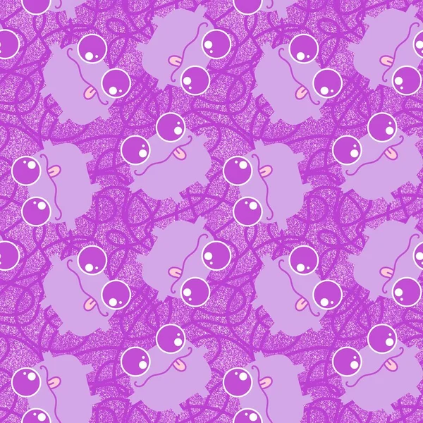 Cartoon Kawaii Animals Seamless Frogs Pattern Wrapping Paper Fabrics Linens — Stock Photo, Image
