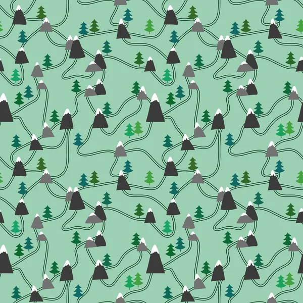 Desenhos Animados Floresta Sem Costura Árvores Animais Padrão Para Papel — Fotografia de Stock