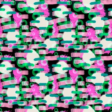 Soyut suluboya desenli ambalaj kağıdı ve çocuk giysileri baskısı, kumaşlar ve çarşaflar. Yüksek kaliteli illüstrasyon