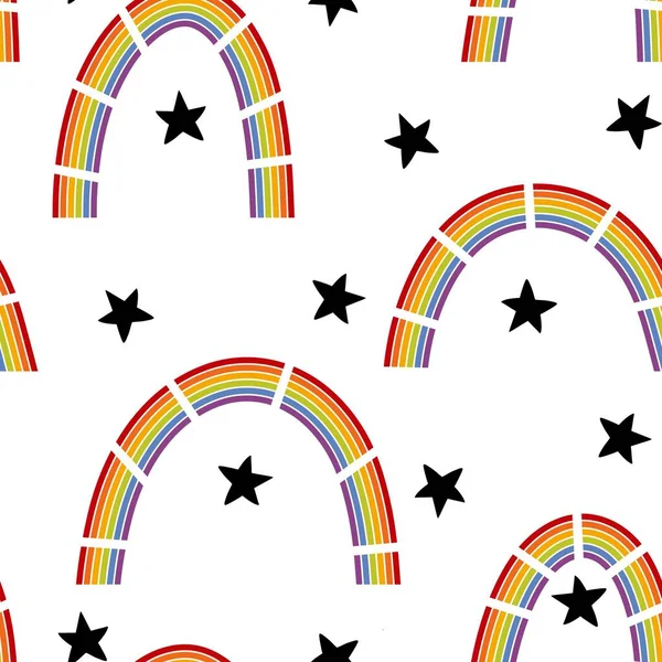 Pride Month Naadloze Regenboog Patroon Voor Het Inpakken Van Papier — Stockfoto
