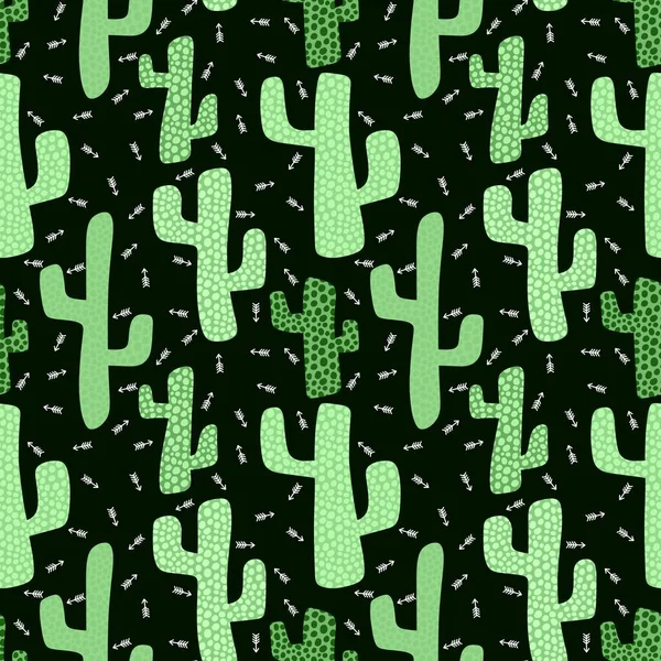 Abstracte Bloemen Naadloze Cactus Patroon Voor Het Inpakken Van Papier — Stockfoto