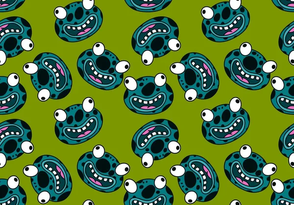 Cartoon Kawaii Zvířata Bezešvé Žáby Vzor Pro Balení Papíru Tkaniny — Stock fotografie