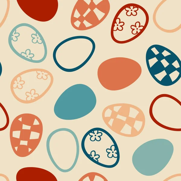 Easter Eggs Retro Seamless Spring Pattern Kids Clothes Print Accessories — Stock Photo, Image