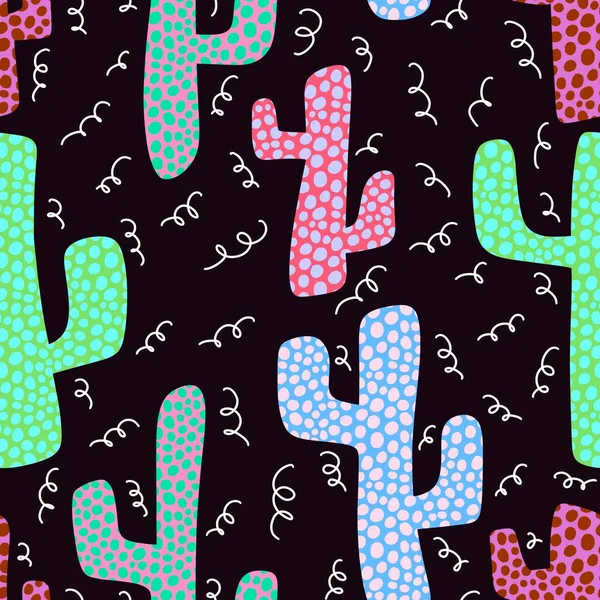 Patrón Cactus Sin Costura Floral Abstracto Para Papel Envolver Telas —  Fotos de Stock