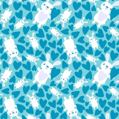 Çizgi filmlerdeki hayvanlar paskalya yumurtası ve tavşan desenli ambalaj kağıtları ve çocuk giysileri, kumaşlar, çarşaflar ve şenlikli ambalajlar. Yüksek kaliteli illüstrasyon