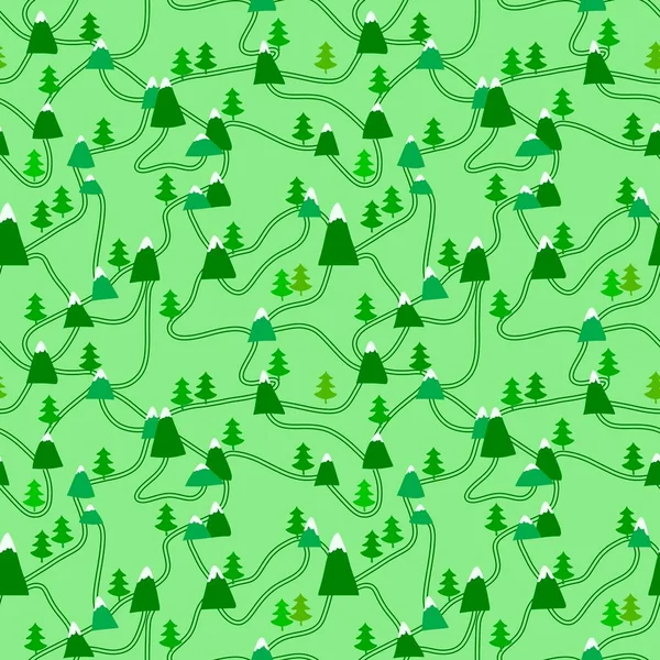 Kreskówkowy Las Bezszwowe Drzewa Zwierzęta Wzór Pakowania Papieru Odzieży Dla — Zdjęcie stockowe