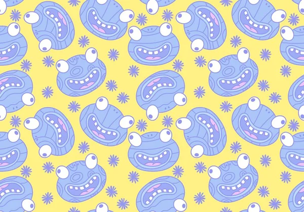 Мультфильм Kawaii Животных Бесшовные Лягушки Рисунок Упаковки Бумаги Тканей Постельного — стоковое фото