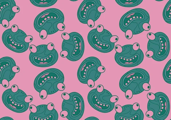 Karikaturen Kawaii Tiere Nahtlose Frösche Muster Zum Einwickeln Von Papier — Stockfoto