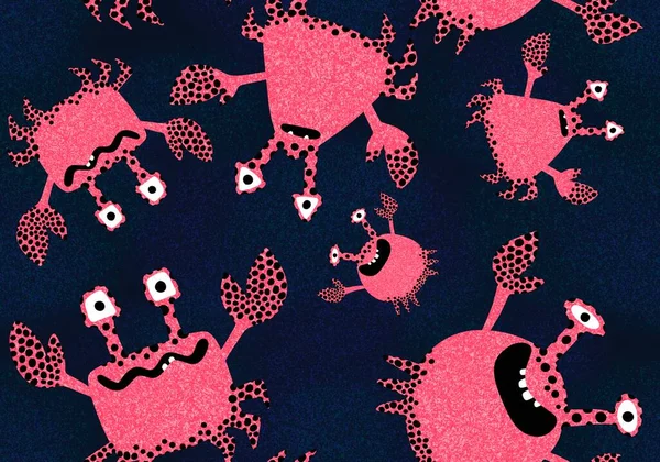 Cartoon Sommer Tiere Nahtlose Krabben Muster Für Stoffe Und Bettwäsche — Stockfoto