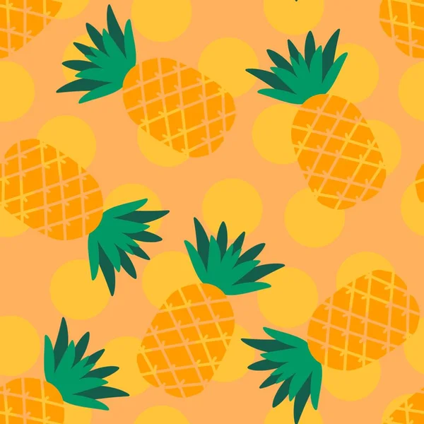 Cartoon Summer Fruit Seamless Pineapple Pattern Wrapping Paper Fabrics Linens — Stock Photo, Image