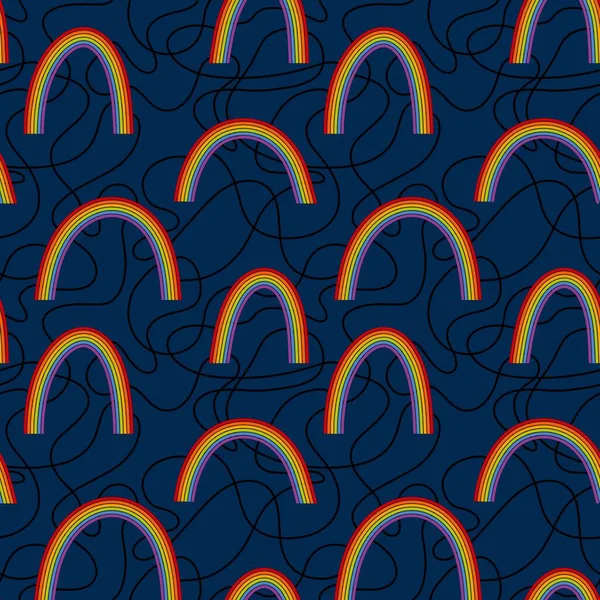 Pride month seamless rainbow pattern for wrapping paper and fabrics and linens and festive packaging. High quality illustration