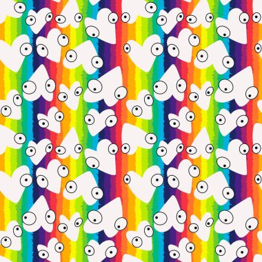 Sevgililer Günü karikatür desenli ambalaj kağıtları ve çocuk giysileri ve kumaşlar ve aksesuarlar ve çarşaflar ve tekstil. Yüksek kaliteli illüstrasyon