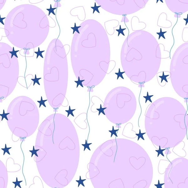 Festive seamless birthday balloons pattern for wrapping paper and kids clothes print and fabrics and linens. High quality illustration