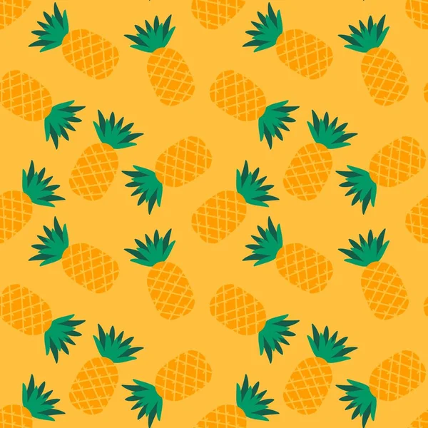 Kreskówka Lato Owoce Bezszwowy Wzór Ananasa Pakowania Papieru Tkanin Pościeli — Zdjęcie stockowe