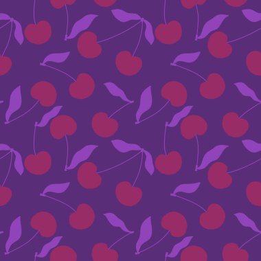 Karikatür yaz meyvesiz kiraz desenli ambalaj kağıdı, kumaş, çarşaf ve çocuk giysileri baskısı ve mayo tekstili. Yüksek kaliteli illüstrasyon