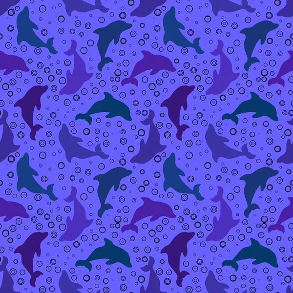 Sommardjur Sömlösa Delfiner Mönster För Inslagning Papper Och Barn Kläder — Stockfoto