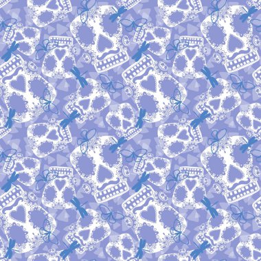 Cadılar Bayramı canavarları kağıt, kumaş, çarşaf ve moda tekstil ürünleri için çiçek desenli pürüzsüz heykeller. Yüksek kaliteli illüstrasyon