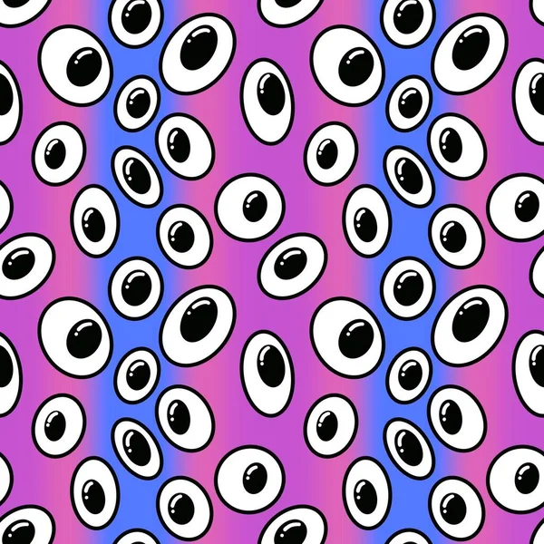 Halloween Monster Nahtlose Cartoon Augen Muster Zum Einwickeln Von Papier — Stockfoto