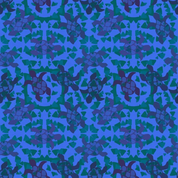 Summer Cartoon Animals Seamless Turtle Pattern Wrapping Paper Fabrics Linens — Stock Photo, Image