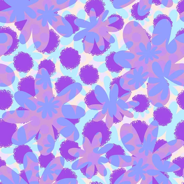 Květinový Bezešvý Kreslený Květinový Vzor Pro Tkaniny Textilie Obaly Dárky — Stock fotografie
