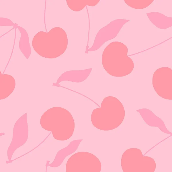 紙や布 リネンや子供服を包むための漫画の夏の果物のシームレスな桜のパターンは 印刷や水着の織物 高品質のイラスト — ストック写真