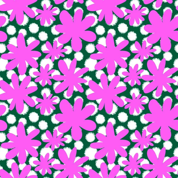 Floral Padrão Flor Sem Costura Desenhos Animados Para Tecidos Têxteis — Fotografia de Stock