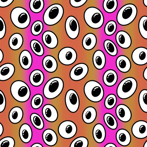 Halloween Monsters Seamless Cartoon Eyes Pattern Wrapping Paper Fabrics Linens — Stock Photo, Image