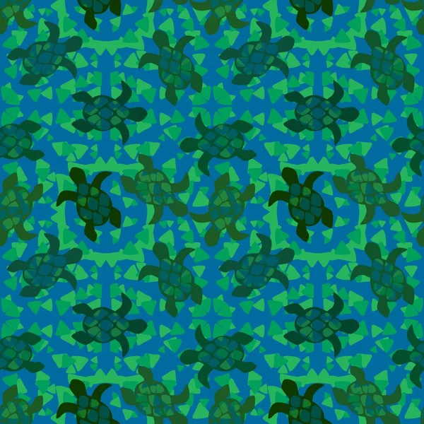 Letní Kreslené Zvířata Bezešvé Želvy Vzor Pro Balení Papíru Tkanin — Stock fotografie