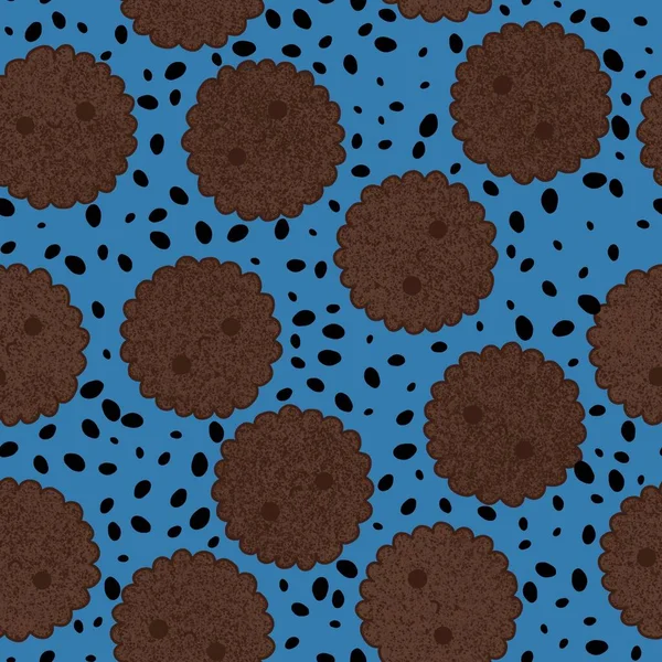 Cartoon Kawaii Bezešvé Cookie Vzor Pro Tapety Tkaniny Prádlo Dětské — Stock fotografie