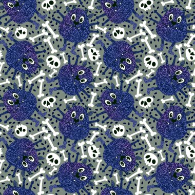 Cartoon monsters seamless emoticons aliens pattern for kids clothes print and wrapping paper and fabrics and linens and kindergarten. High quality illustration