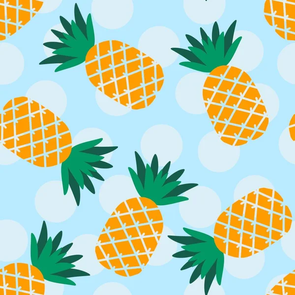 Cartoon Zomer Fruit Naadloze Ananas Patroon Voor Het Inpakken Van — Stockfoto
