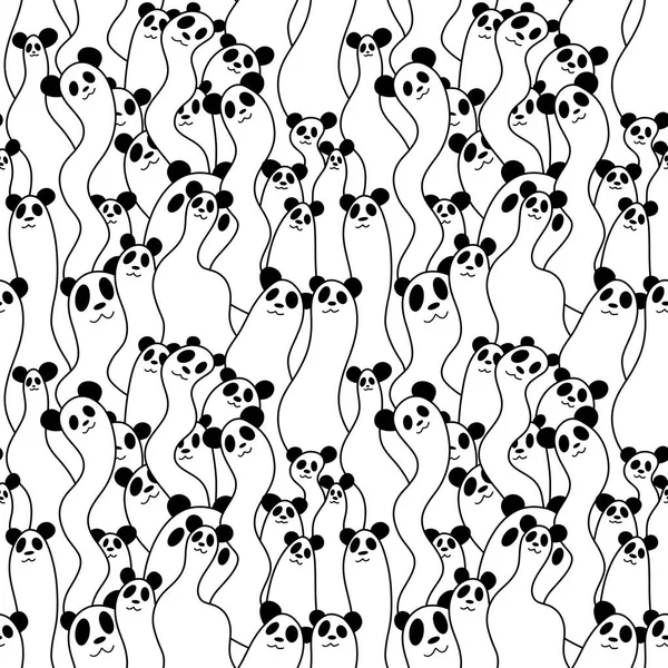 Мультфильм Животных Бесшовные Панды Рисунок Обоев Тканей Текстиля Постельного Белья — стоковое фото