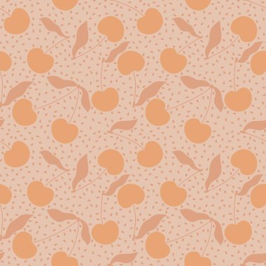 Karikatür yaz meyvesiz kiraz desenli ambalaj kağıdı, kumaş, çarşaf ve çocuk giysileri baskısı ve mayo tekstili. Yüksek kaliteli illüstrasyon