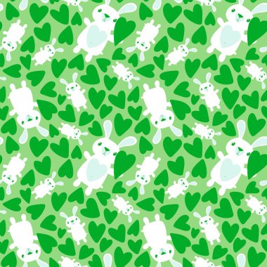 Çizgi filmlerdeki hayvanlar paskalya yumurtası ve tavşan desenli ambalaj kağıtları ve çocuk giysileri, kumaşlar, çarşaflar ve şenlikli ambalajlar. Yüksek kaliteli illüstrasyon