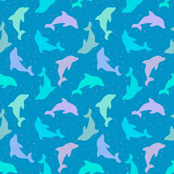 동물들은 종이를 물갈퀴없는 돌고래 무늬를 가지고 아이들은 프린트 수영복 직물을 — 스톡 사진