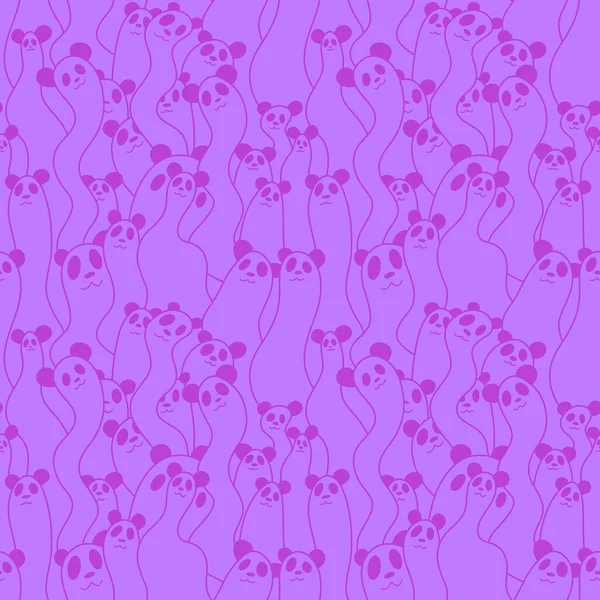Cartoon Animals Seamless Panda Pattern Wallpaper Fabrics Textiles Linens Kids — Stock Photo, Image