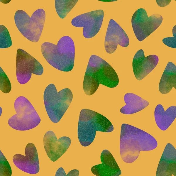 Valentines Hjärtan Tecknad Mönster För Inslagning Papper Och Barn Kläder — Stockfoto