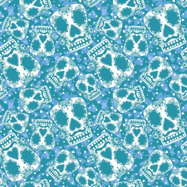 Cadılar Bayramı canavarları kağıt, kumaş, çarşaf ve moda tekstil ürünleri için çiçek desenli pürüzsüz heykeller. Yüksek kaliteli illüstrasyon