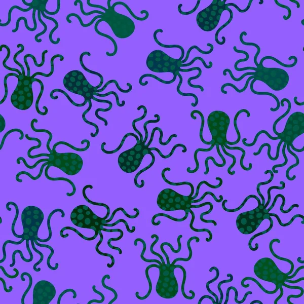 Zomer Dieren Naadloze Octopus Patroon Voor Het Inpakken Van Papier — Stockfoto