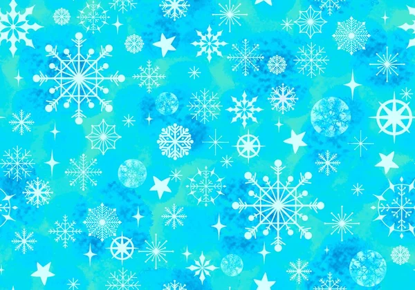 Téli Akvarell Hópelyhek Zökkenőmentes Karácsonyi Polka Pontok Minta Újévi Ajándék — Stock Fotó