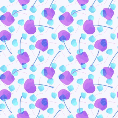 Karikatür yaz meyvesiz kiraz desenli ambalaj kağıdı, kumaş, çarşaf ve çocuk giysileri baskısı ve mayo tekstili. Yüksek kaliteli illüstrasyon