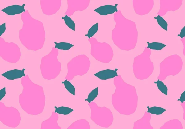 Abstraktes Sommer Geometrisches Fruchtmuster Aus Nahtlosen Cartoon Birnen Für Stoffe — Stockfoto