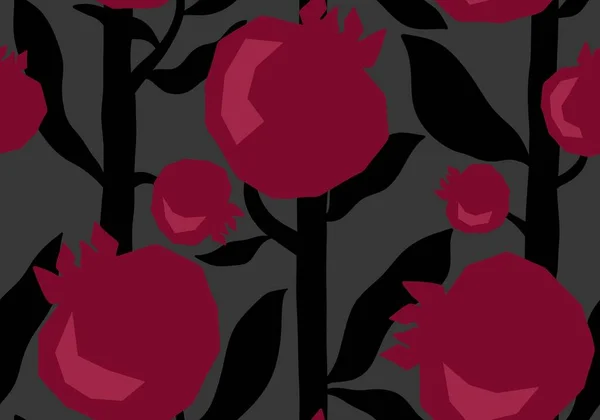 Summer Fruit Seamless Geometric Pomegranate Pattern Wrapping Paper Fabrics Linens — Stock Photo, Image