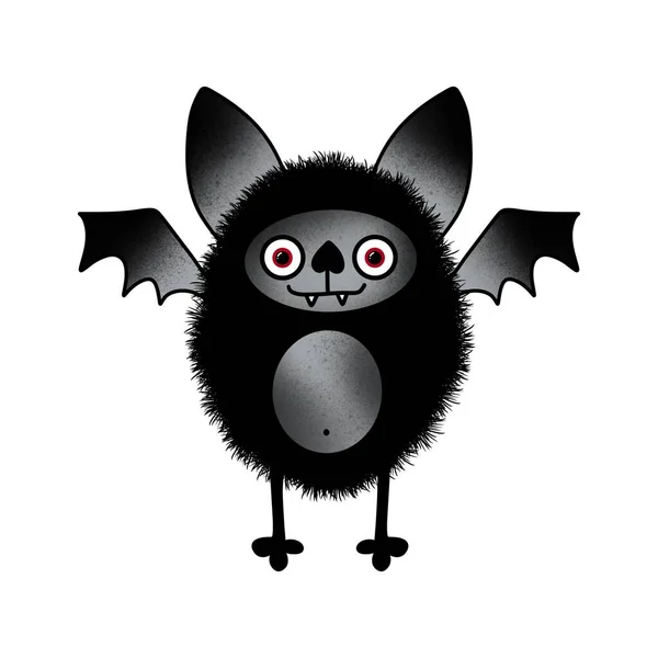 万圣节卡通片怪物Kawaii蓬松蝙蝠用于包装纸和织物 亚麻布和儿童服装 印花和节日包装和时尚纺织品 高质量的例证 — 图库照片