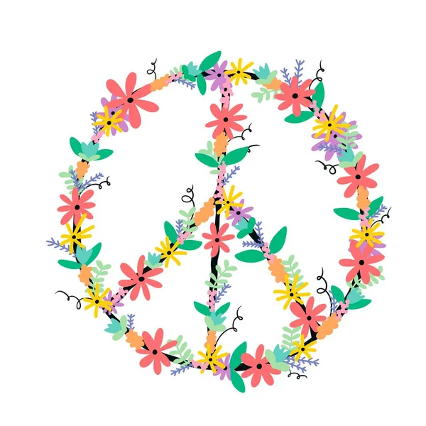 Señal Paz Dibujos Animados Verano Flor Para Papel Envolver Telas — Foto de Stock