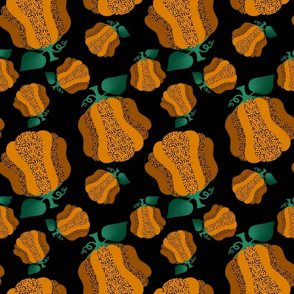 Halloween Pumpkins Seamless Autumn Harvest Pattern Wrapping Paper Fabrics Linens — Stock Photo, Image
