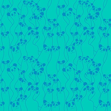 Çizgi filmlerdeki hayvanlar, duvar kâğıtları, kumaşlar, tekstil ve çarşaflar için kusursuz panda desenleri çocuk giysileri baskıları, şenlikli aksesuarlar ve ambalaj kağıtları. Yüksek kaliteli illüstrasyon