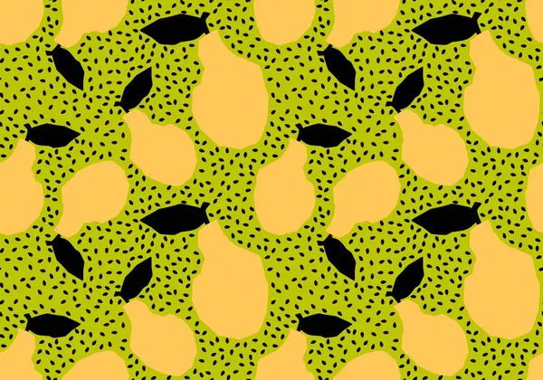 Abstrakt Sommar Geometriska Frukt Sömlösa Tecknade Päron Mönster För Tyger — Stockfoto
